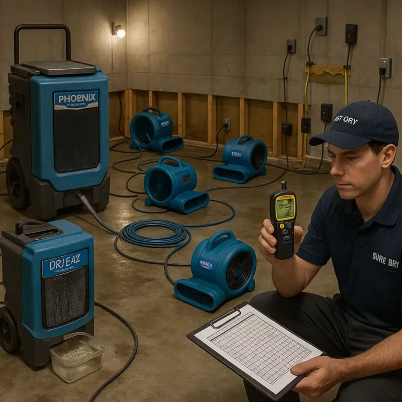 Structural Drying and Dehumidification process in Mountain Lakes, NJ